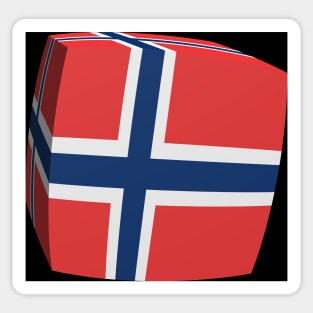 Norwegian Flag cubed. Sticker